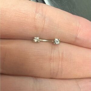 14k white gold rook bar